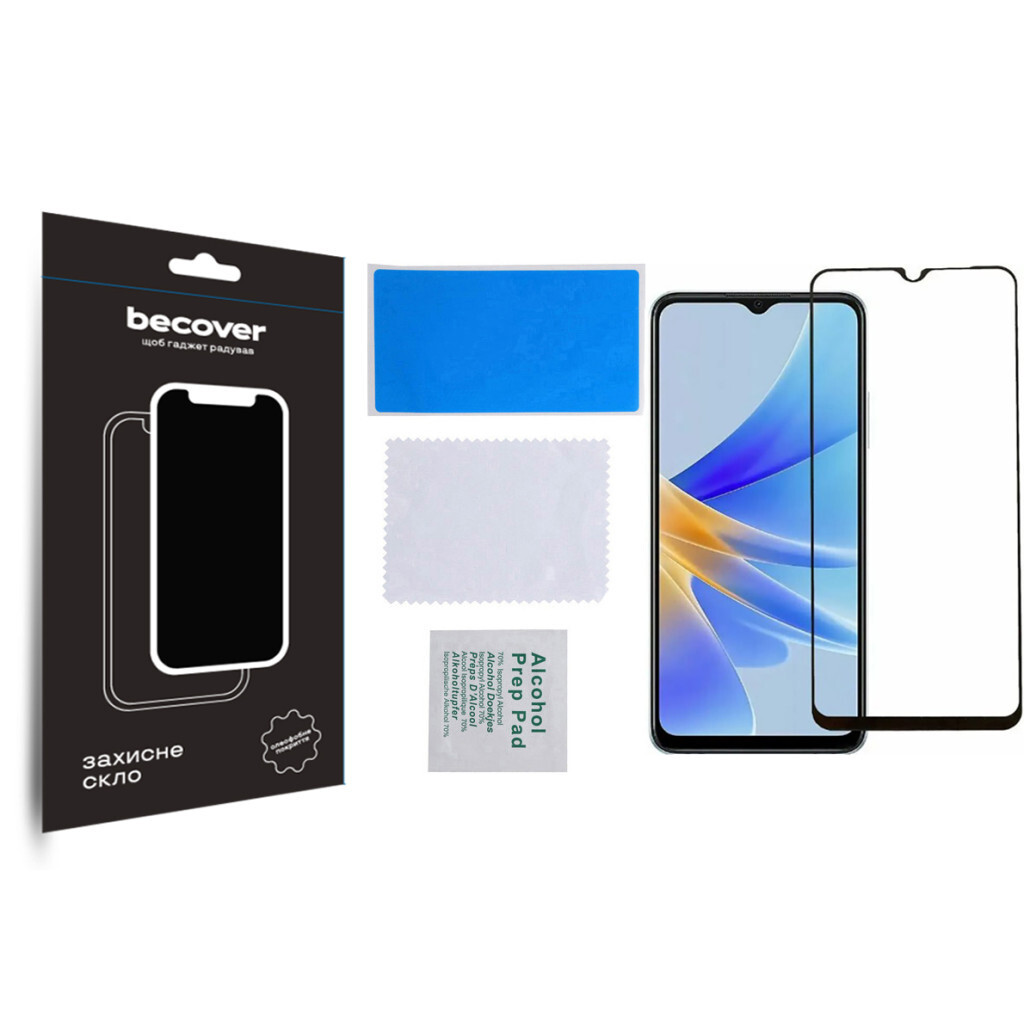 Защитное стекло BeCover для Oppo A17/A17k 4G Black (709774) фото4