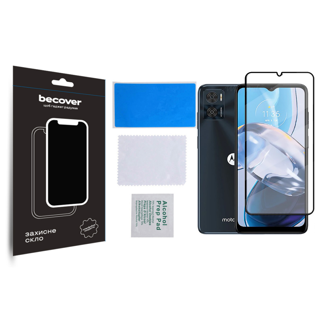 Захисне скло BeCover для Motorola Moto E22/E22i Black (709731) фото3