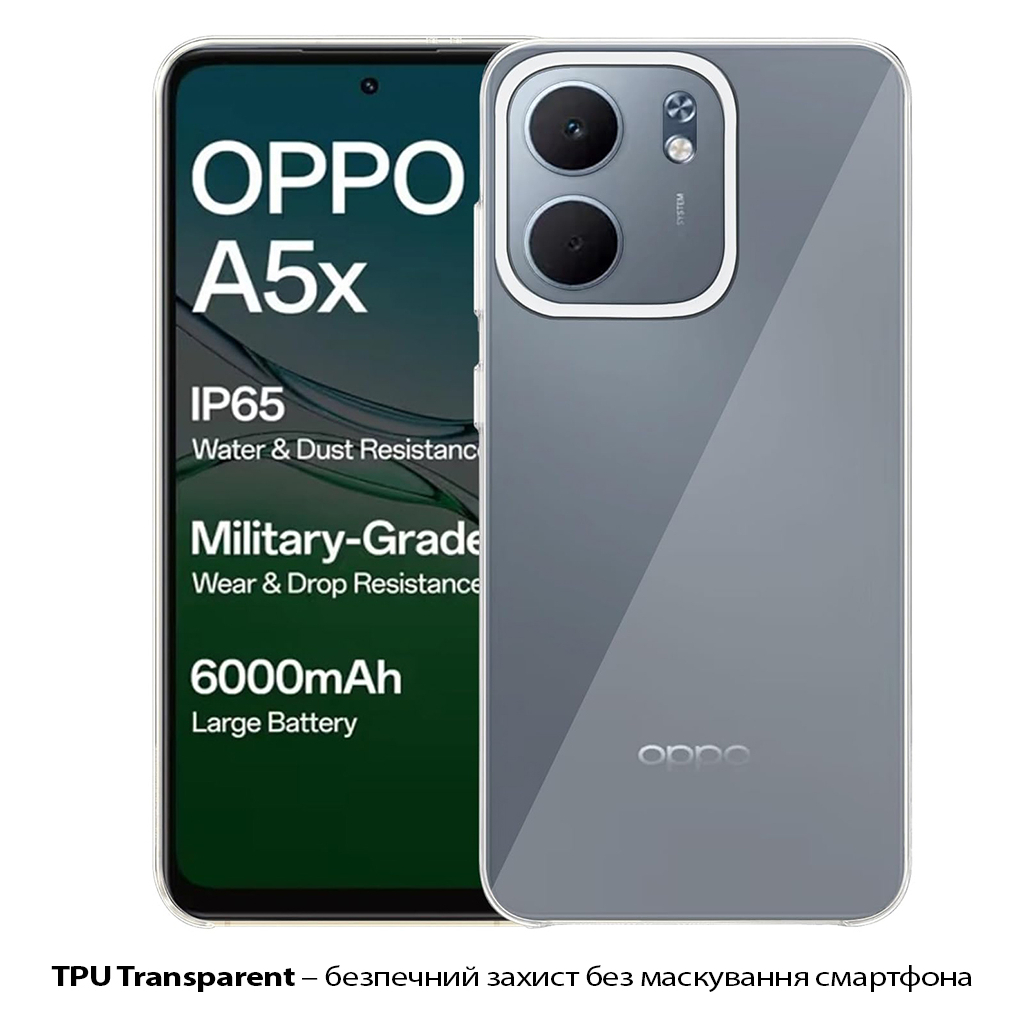 Силіконовий чохол BeCover для Oppo A5x 4G/5G Transparancy (713789) фото