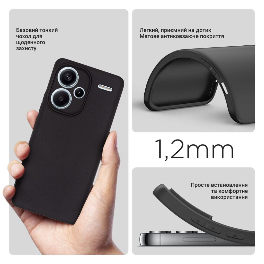 Силіконовий чохол BeCover для Xiaomi Redmi Note 13 Pro Plus 5G Black (710917) фото3
