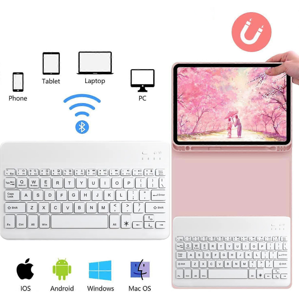 Чохол-книжка з бездротовою клавіатурою BeCover для Apple iPad Mini 6 2021 Pink (712990) фото5