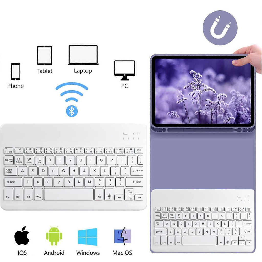 Чохол-книжка з бездротовою клавіатурою BeCover для Apple iPad Mini 6 2021 Purple (712991) фото5
