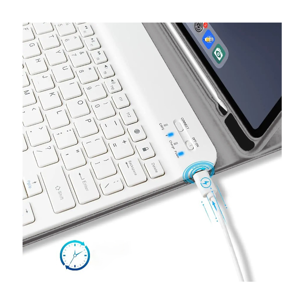 Чохол-книжка з бездротовою клавіатурою BeCover для Apple iPad Mini 7 2024 Gray (712994) фото5