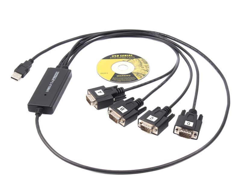 Перехідник USB 2.0 to 4хCOM (9+25pin) 1.4m Viewcon (VE671) фото3