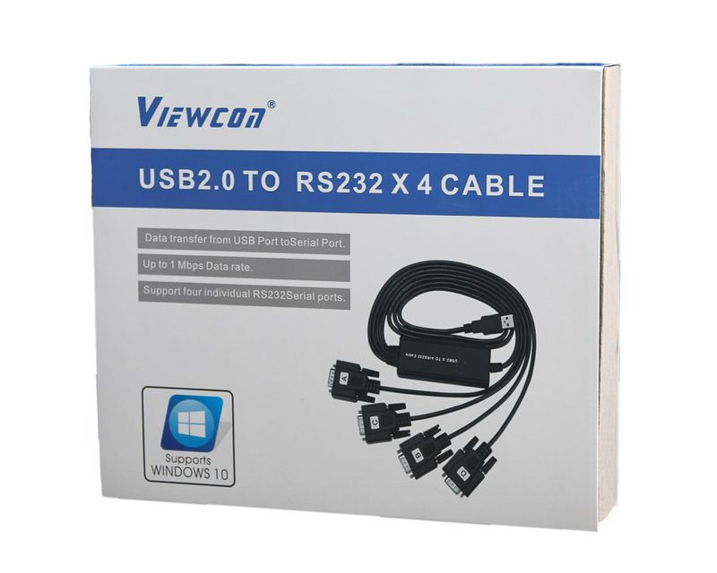 Перехідник USB 2.0 to 4хCOM (9+25pin) 1.4m Viewcon (VE671) фото4