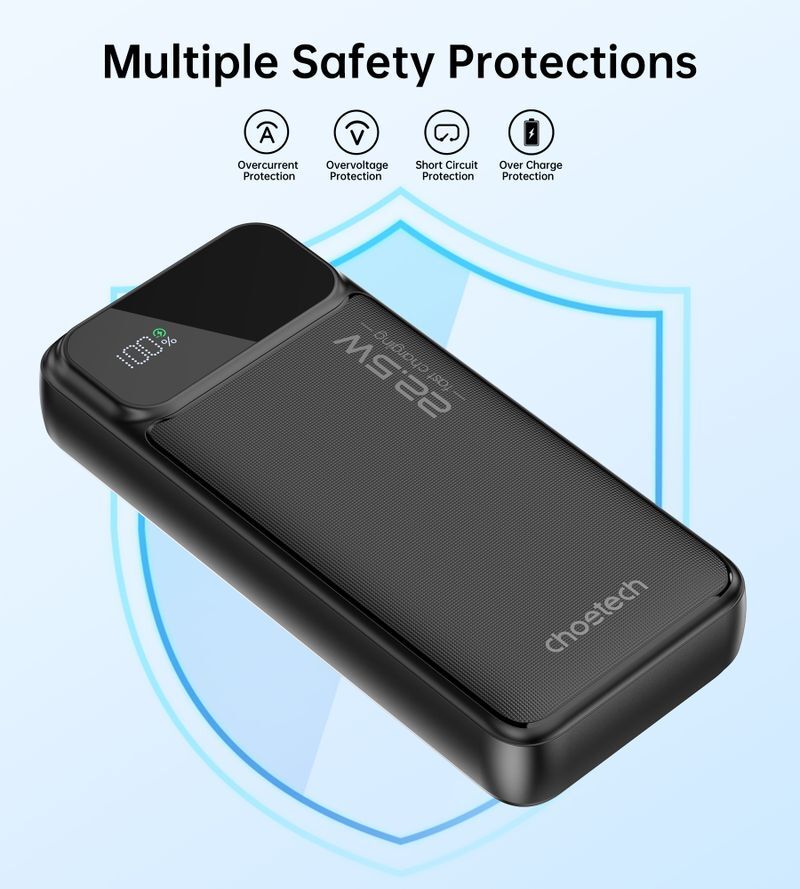 Павербанк, Choetech 20000 mAh, PD 22,5 Вт, черный фото5