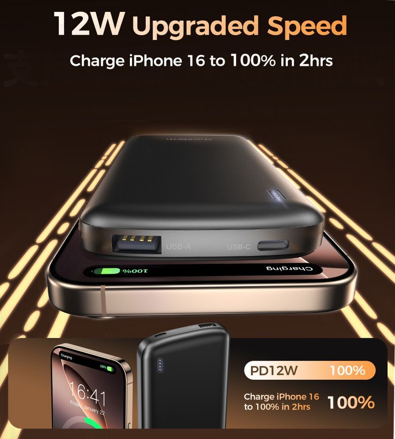 Павербанк, Choetech 10000 mAh, PD 12 Вт, черный фото7