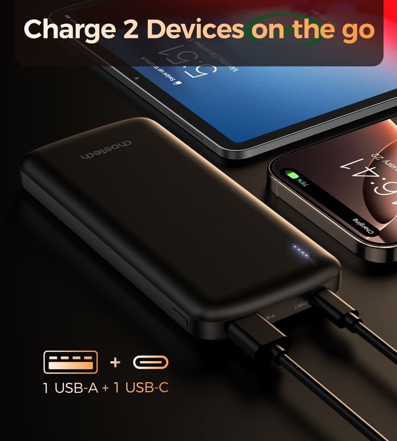 Павербанк, Choetech 10000 mAh, PD 12 Вт, черный фото8