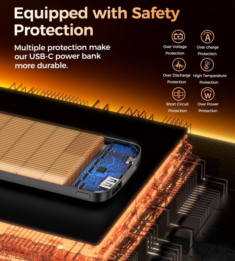Павербанк, Choetech 10000 mAh, PD 12 Вт, черный фото10