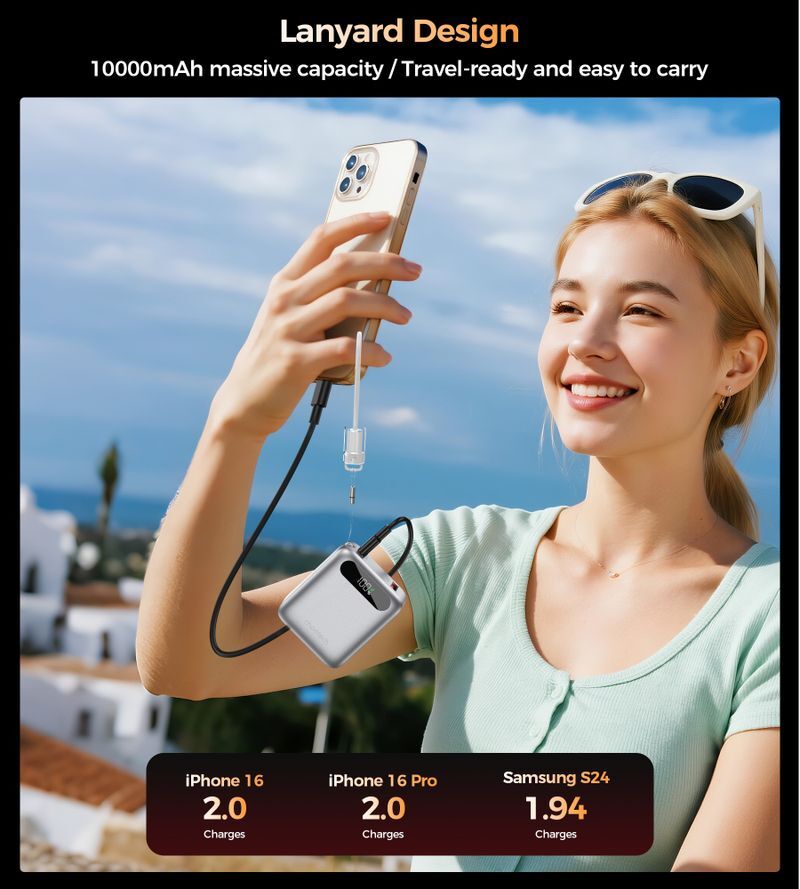 Павербанк, Choetech 10000 mA, QC/PD 22,5 Вт, серый фото8