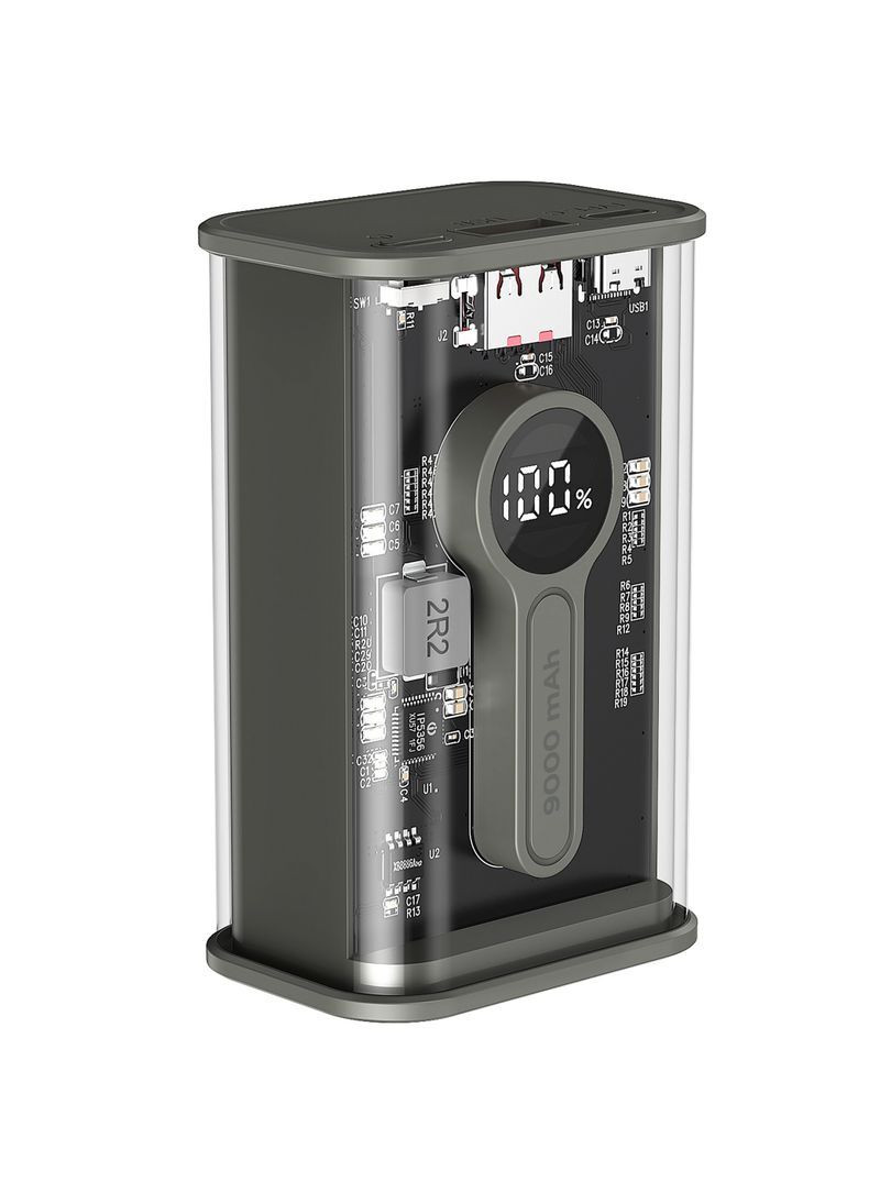 Павербанк, Gembird 9000 mAh, QC3.0, Transparent фото