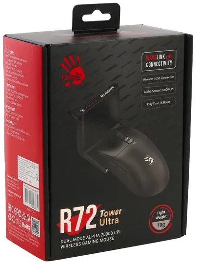 Ігрова миша A4Tech Bloody R72 Ultra Tower Wireless Black (4711421003834) фото12