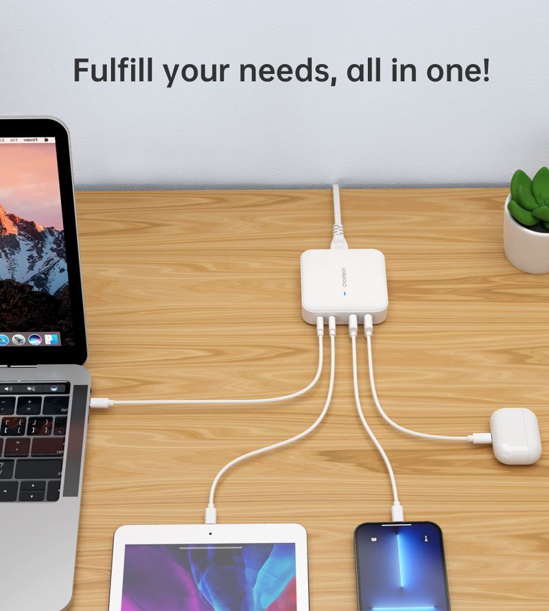 Зарядное устройство, GaN, 2 USB-A / 2 USB-C, 100Вт, QC3.0/PD/PPS фото7