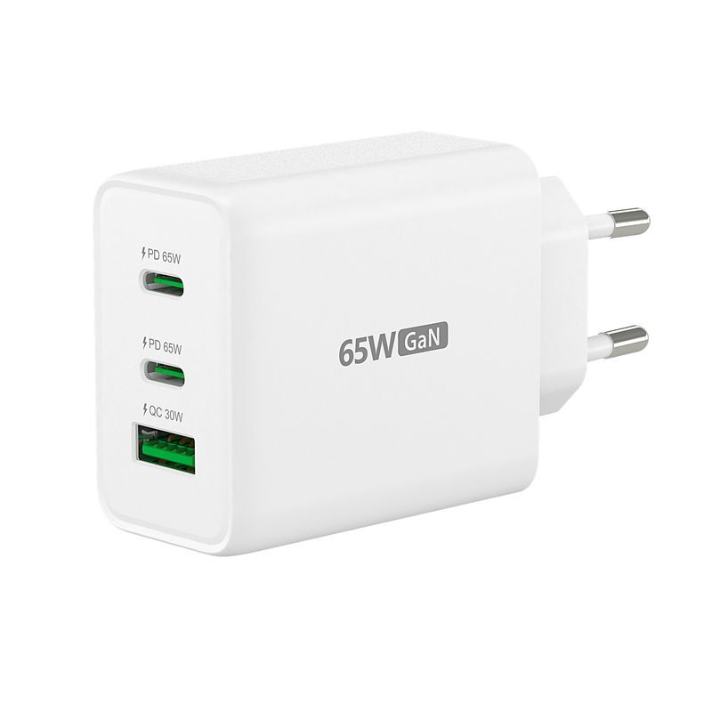 Зарядное устройство, GaN, 1 USB-A / 2 USB-C, 65Вт, QC3.0/PD/PPS фото2