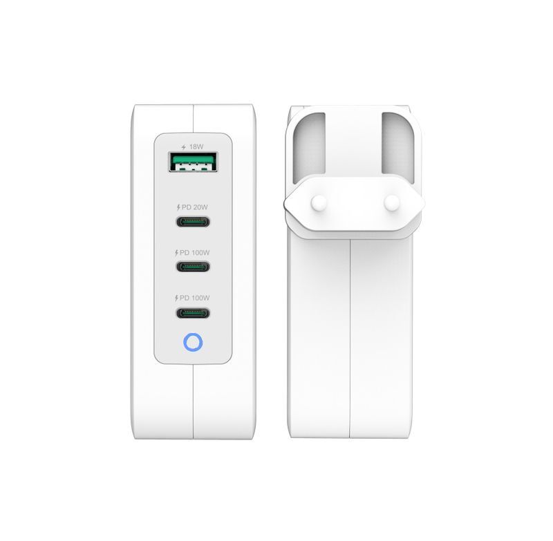 Зарядное устройство, GaN, 1 USB-A / 3 USB-C, 130Вт, QC3.0/PD/PPS фото3