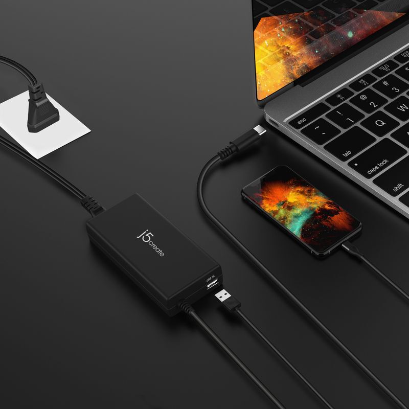 Мережевий зарядний пристрій, 1 USB-A / 1 USB-C, 100Вт,/PD фото5