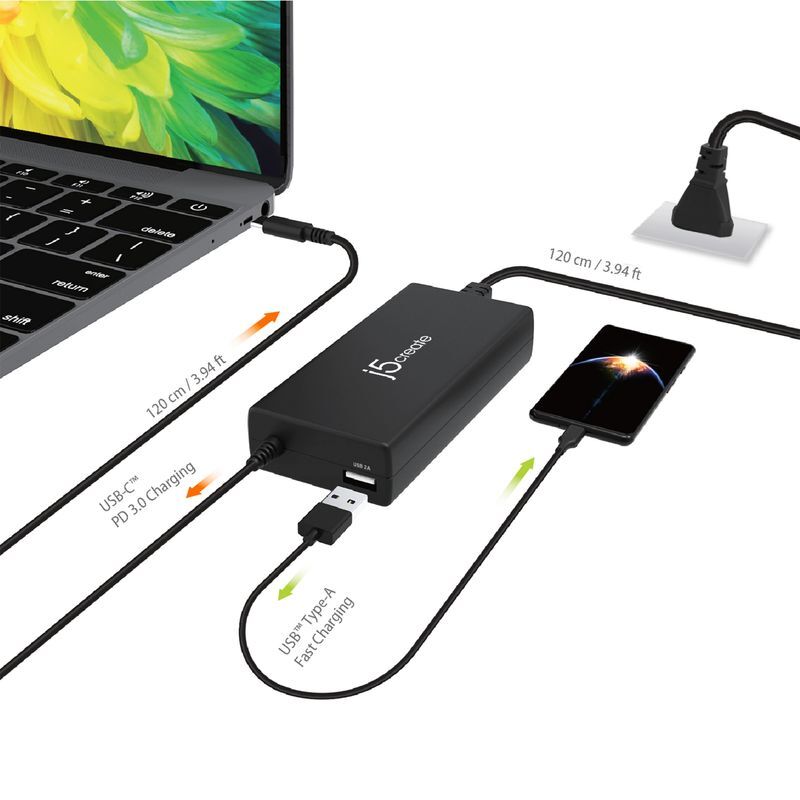 Мережевий зарядний пристрій, 1 USB-A / 1 USB-C, 100Вт,/PD фото7