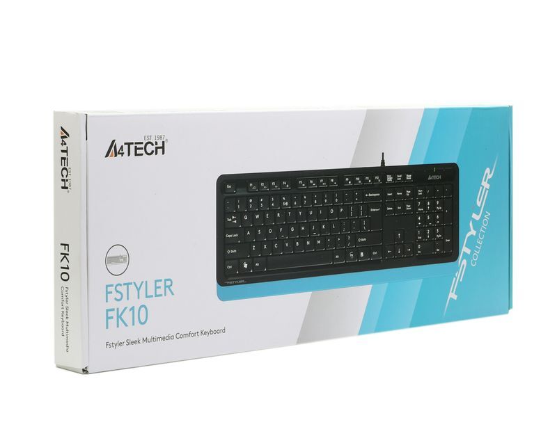 Клавіатура A4Tech Fstyler Sleek MMedia Comfort, USB, FK10 (Blue) фото5