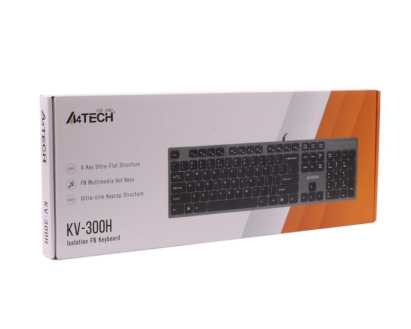 Клавиатура A4Tech USB, KV-300H USB (Grey+Black) фото
