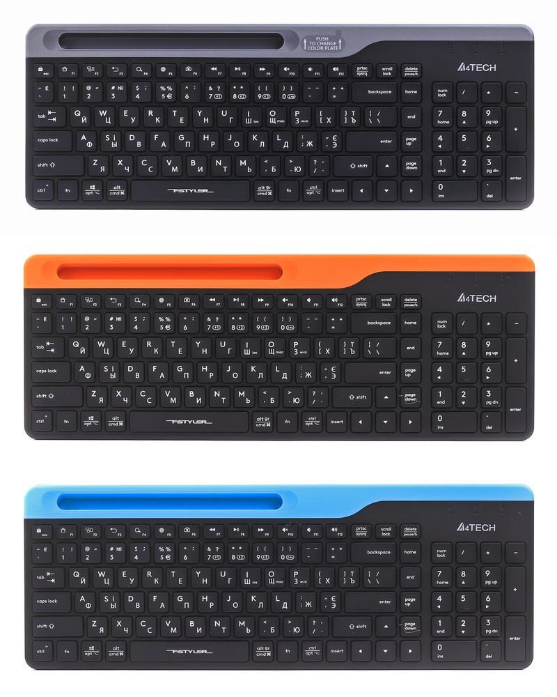 Клавіатура A4Tech бездротова Fstyler, Bluetooth / 2.4 ГГц, FBK25 (Black) фото4