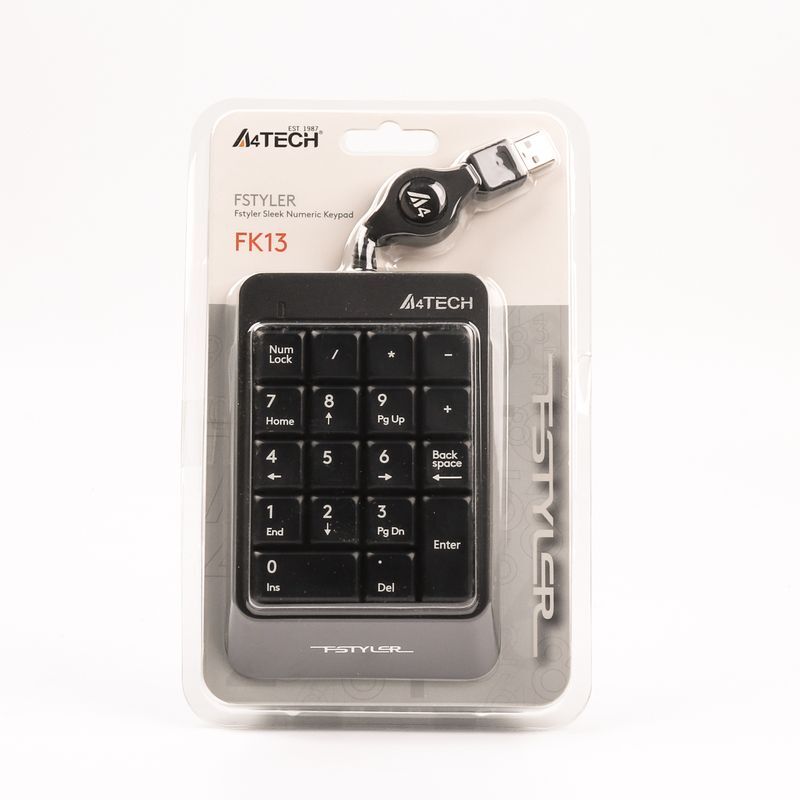 Цифрова клавіатура A4Tech Fstyler, USB, кабель 70см FK13 (Grey) фото4