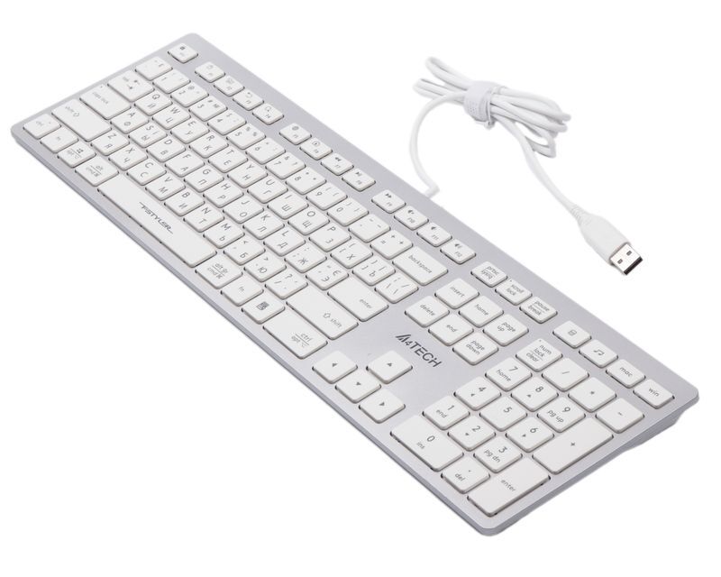 Клавиатура A4Tech с ножничными переключателями Fstyler, USB FX50 USB (White) фото3