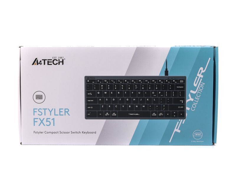 Клавіатура A4Tech з ножичним перемикачем Fstyler, USB FX51 USB (Grey) фото6