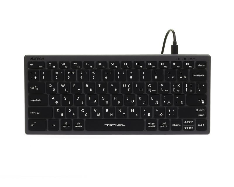 Клавиатура A4Tech с ножничными переключателями Fstyler, USB, FX61 USB (Grey) фото2