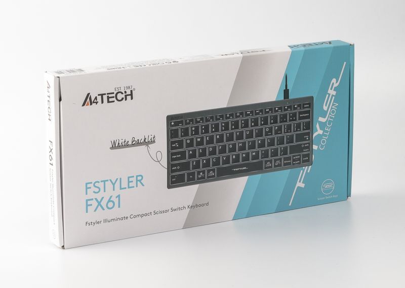 Клавиатура A4Tech с ножничными переключателями Fstyler, USB, FX61 USB (Grey) фото9