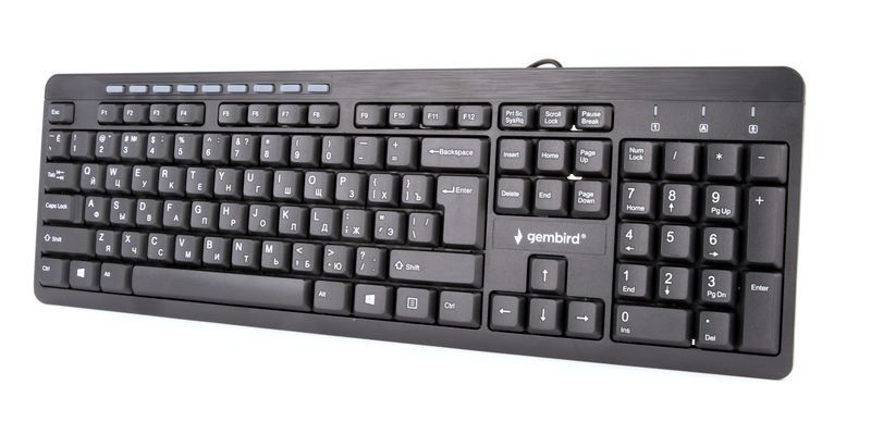 Клавиатура Gembird мультимедийная, USB, черная KB-UM-106-RU фото