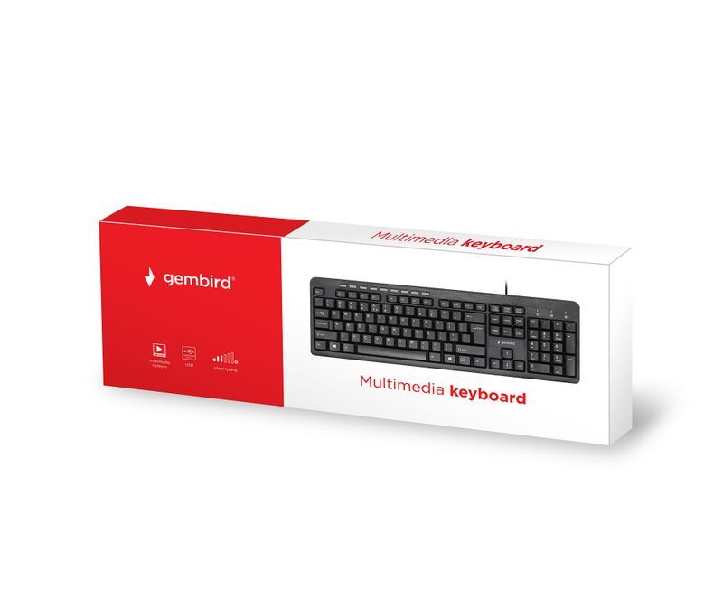 Клавиатура Gembird мультимедийная, USB, черная KB-UM-106-RU фото