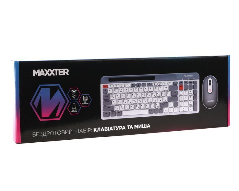 Беспроводной комплект Maxxter KMS-WCM-03G-UA белый фото5