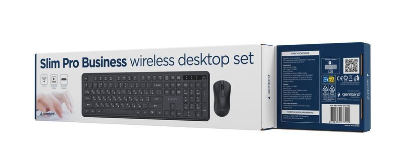 Беспроводной комплект Gembird Silent Pro Business, KBS-WPS-01-CYRL черный фото4