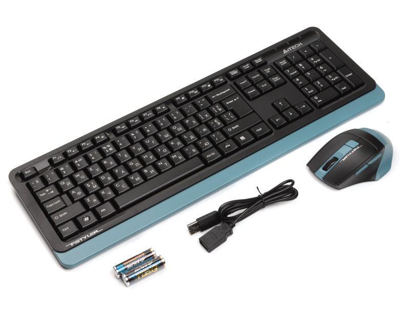 Бездротовий комплект A4Tech Fstyler клавіатура+миша, FG1035 (Navy Blue) фото2