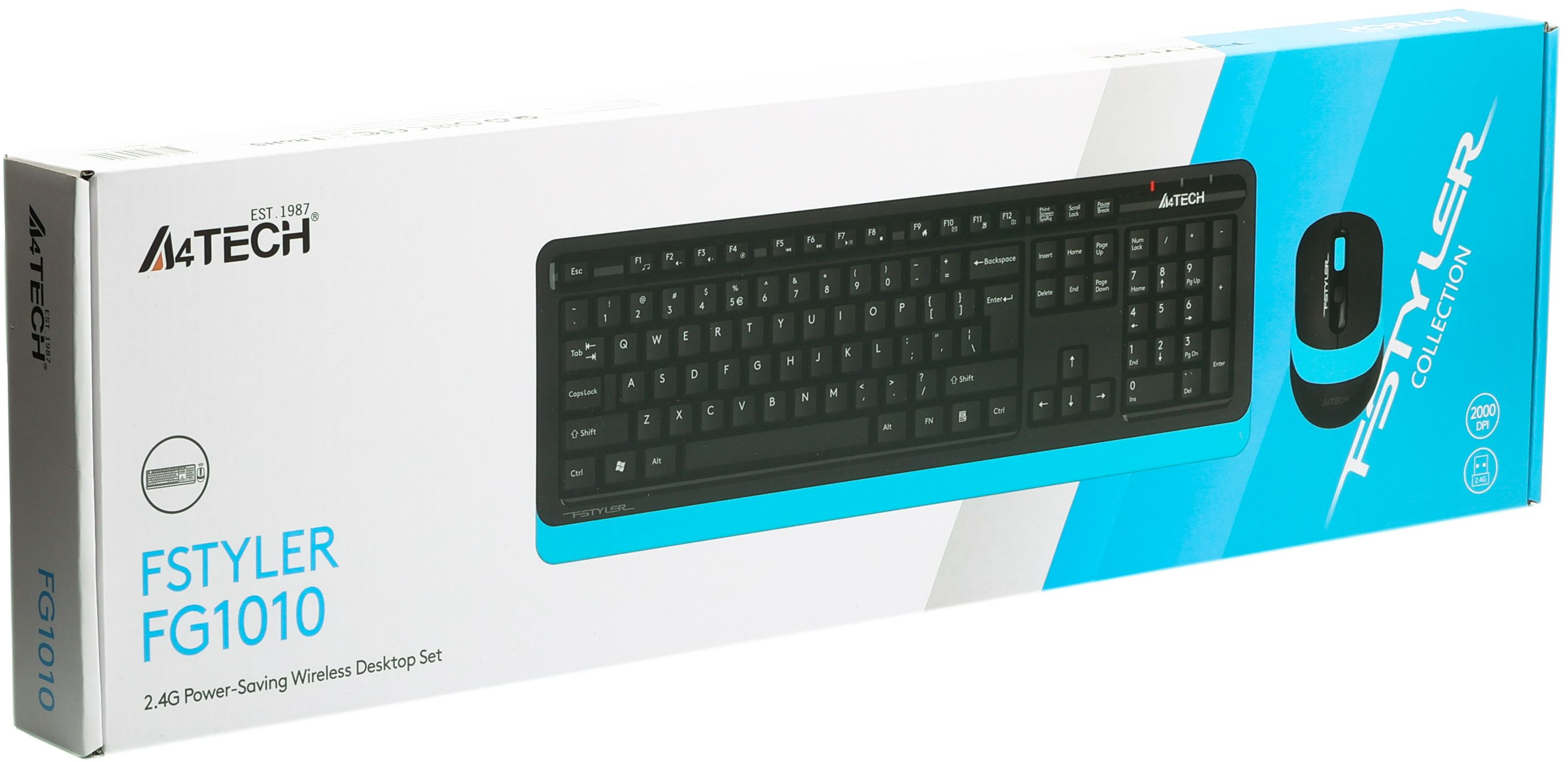 Беспроводной комплект A4Tech Fstyler клавиатура+мышь (FG1010 Blue) фото6