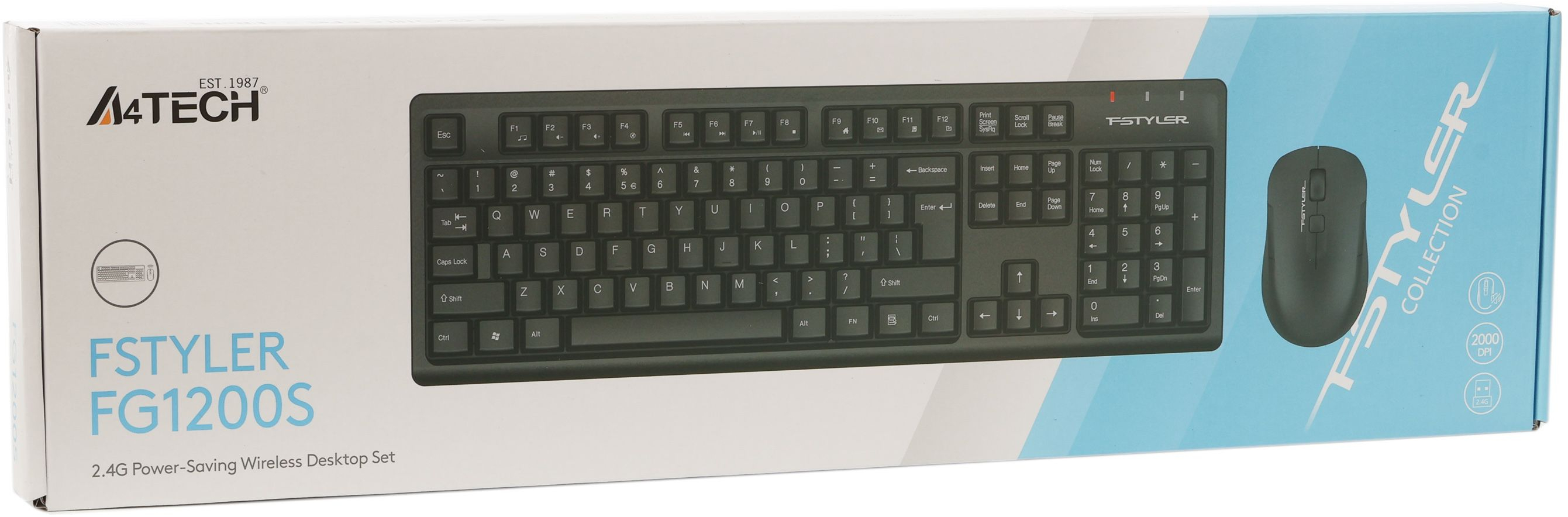 Бездротовий комплект A4Tech Fstyler клавіатура+миша безшумна (FG1200S Black) фото5