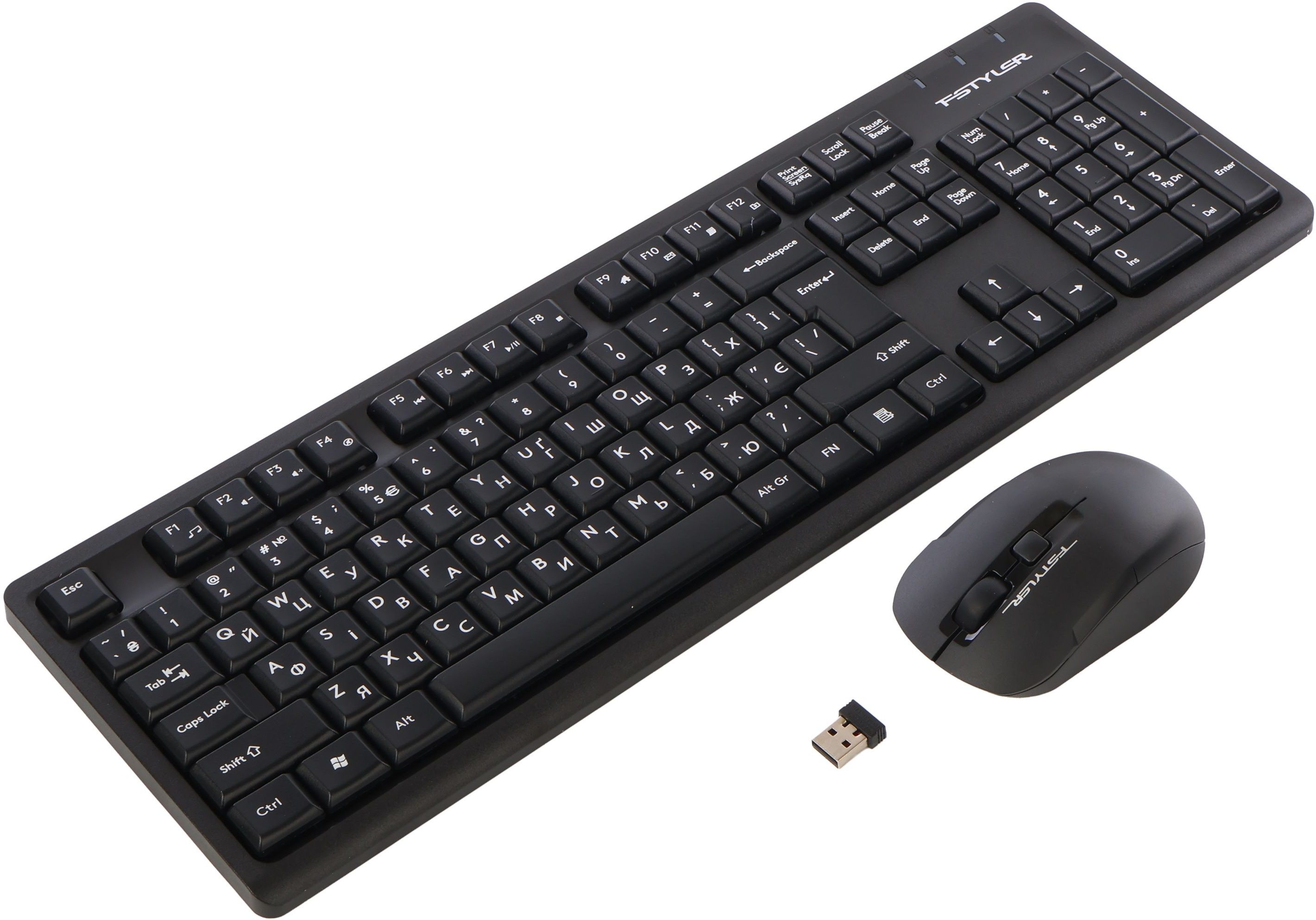 Бездротовий комплект A4Tech Fstyler клавіатура+миша безшумна (FG1200S Black) фото2