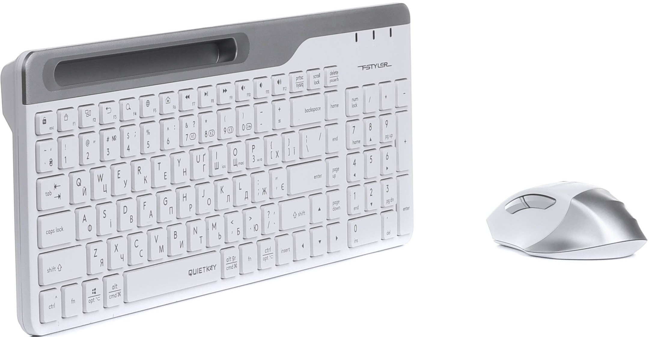 Беспроводной комплект A4Tech Fstyler клавиатура+мышь (FB2535C Icy White) фото3