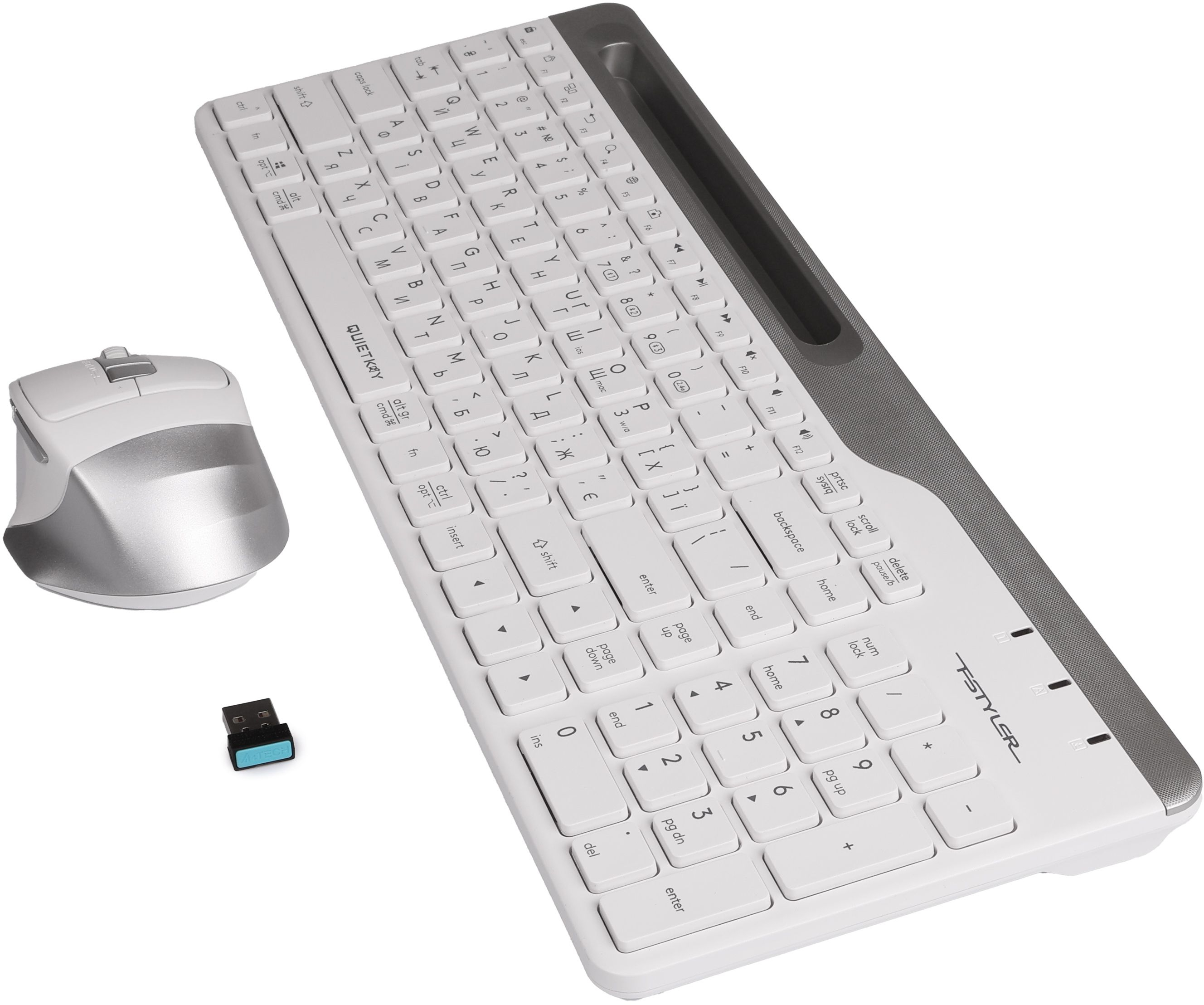 Беспроводной комплект A4Tech Fstyler клавиатура+мышь (FB2535C Icy White) фото5