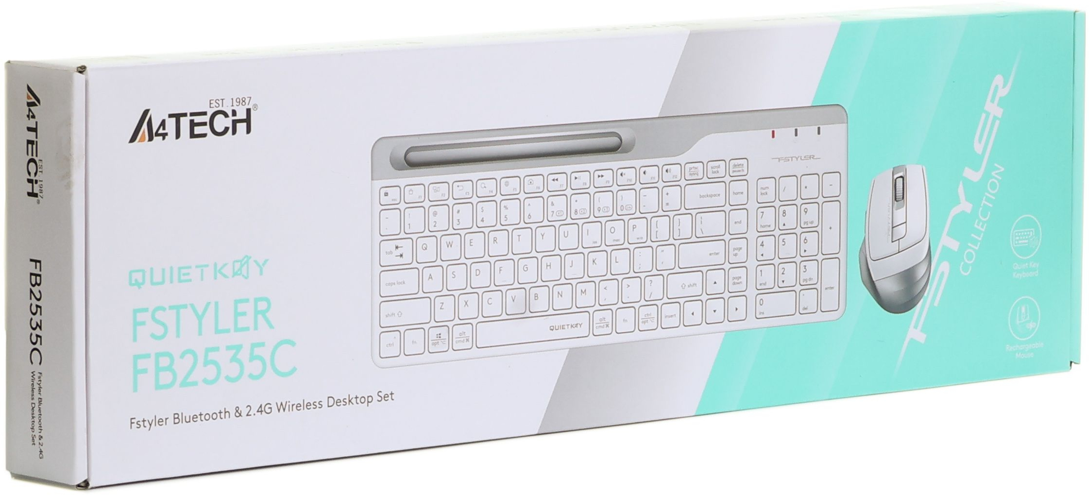 Беспроводной комплект A4Tech Fstyler клавиатура+мышь (FB2535C Icy White) фото8