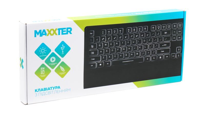 Клавіатура Maxxter USB, KB-301-UL підсвічування клавіш фото4