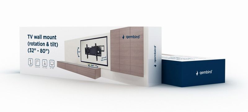 Кронштейн Gembird 32” - 80” (до 50 кг) WM-80RT-01 фото