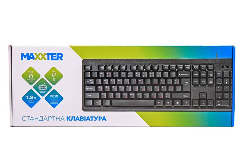 Клавіатура Maxxter, USB, KB-112-U чорний фото4
