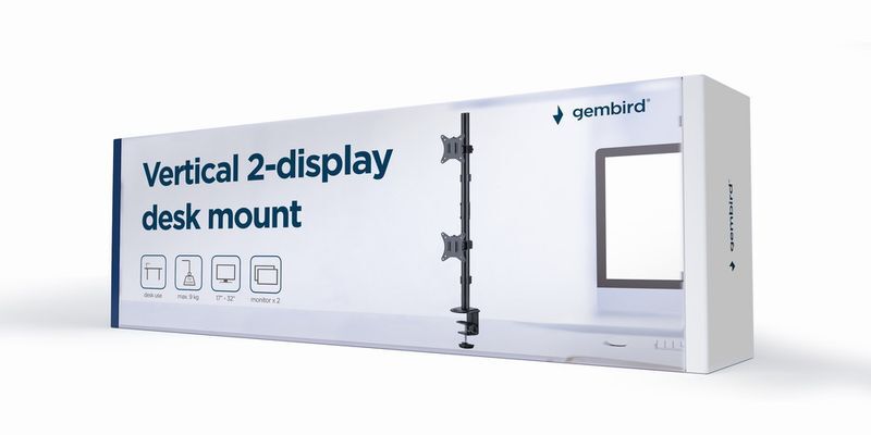 Кронштейн Gembird для 2 моніторiв 17-32" (до 9 кг) MA-D2-02 фото13