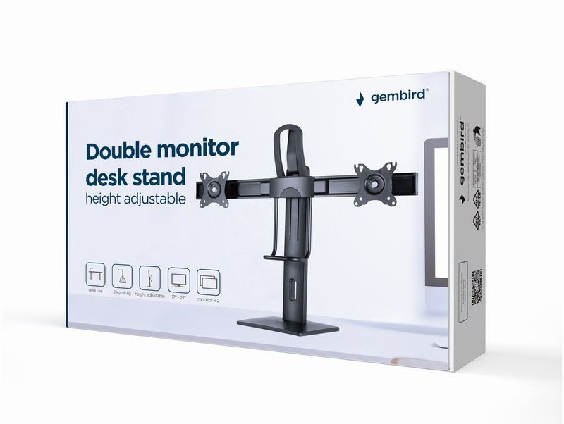 Кронштейн Gembird для 2 моніторів 17-27" (до 6 кг) MS-D2-01 фото20