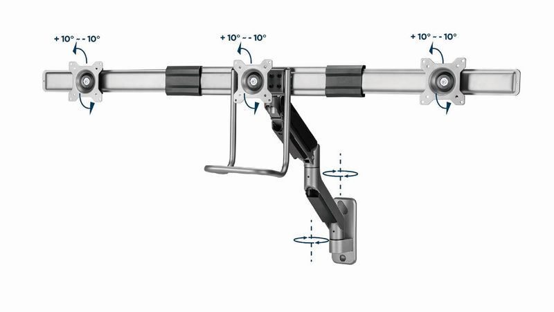 Кронштейн Gembird для 3 моніторів 17-27" (до 6 кг) MA-WA3-01 фото10