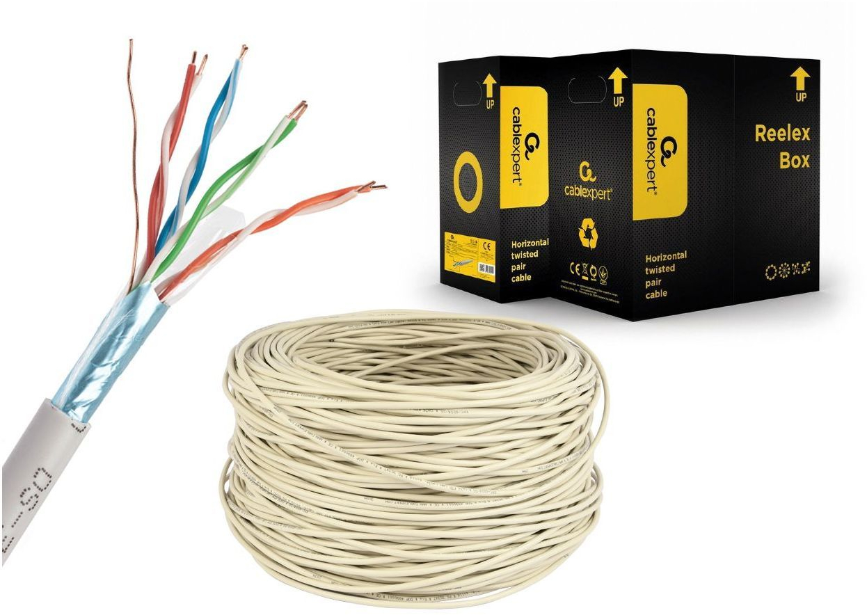 Патч-корд Cablexpert CAT5e, (CCA), AWG24, экранированный фольгой, 305 м FPC-5004E-L фото2
