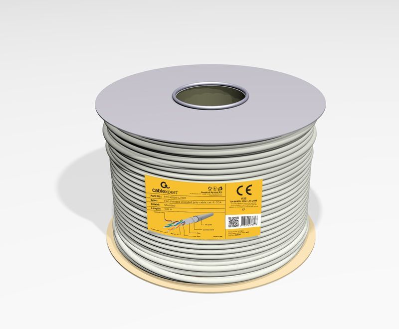Патч-корд Cablexpert CAT6, (CCA), AWG23, экранированный фольгой, 100 м фото