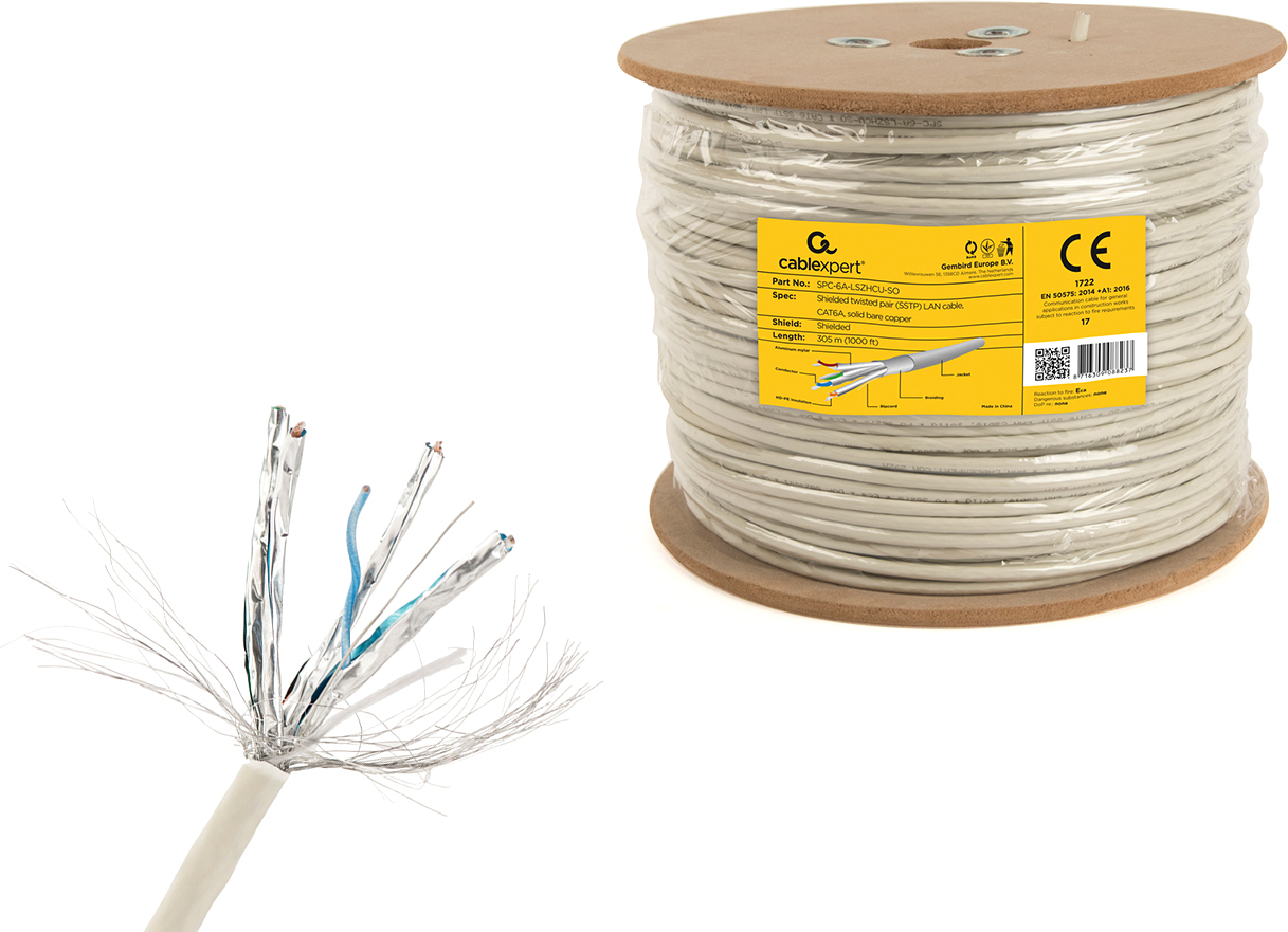 Патч-корд Cablexpert CAT6A медь (AWG23, LSZH, 305 м фото