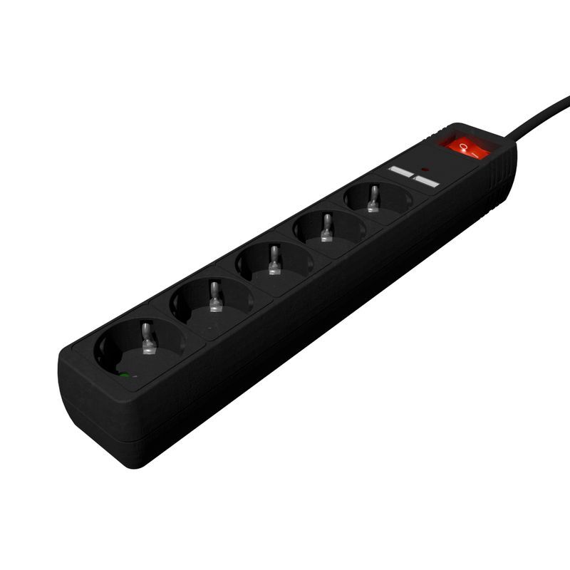 Удлинитель EnerGenie, 1.5 м 5 розеток, USB зарядка 2 А SPG5-U2-5-02 фото3